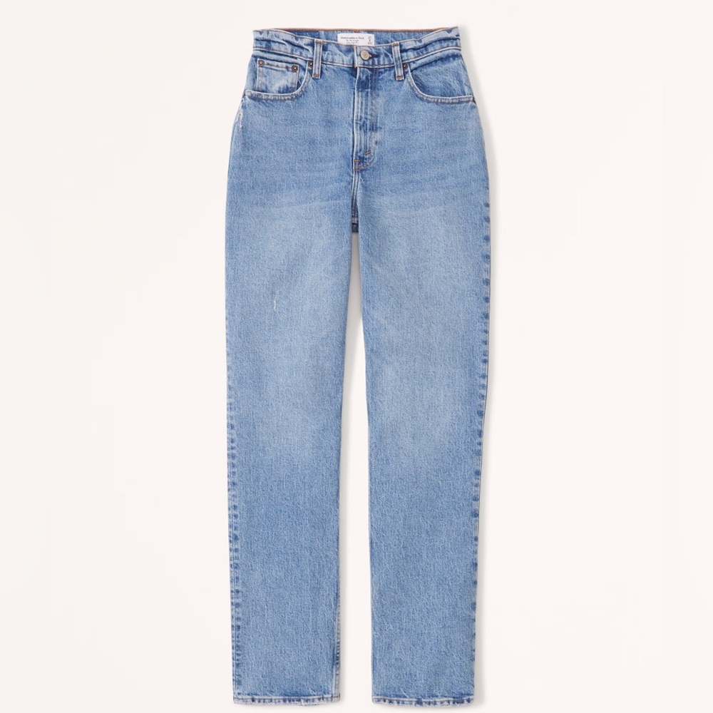 Abercrombie The 90's Straight Ultra High Rise Jean Size 31 Long 12L medium wash
